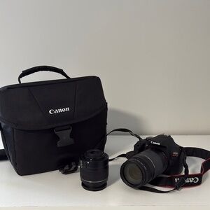 Canon Black DSLR Camera Set with Lens and Bag
